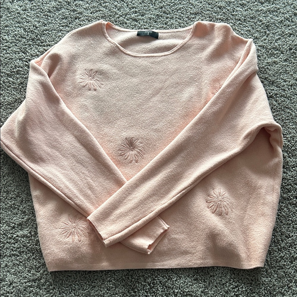 Tahari Blush Pink Crew Neck Sweater